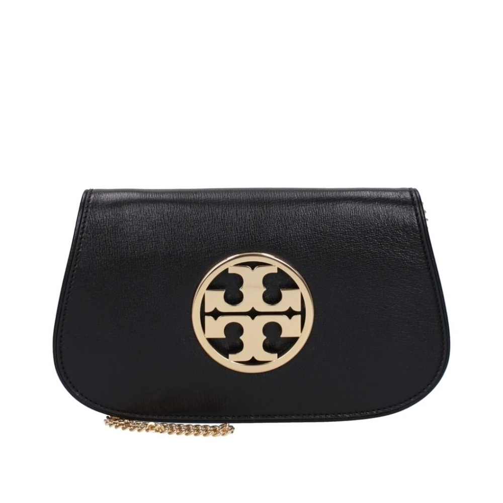 Brand New Tory Burch Clutches Women Leather Black with dustbag